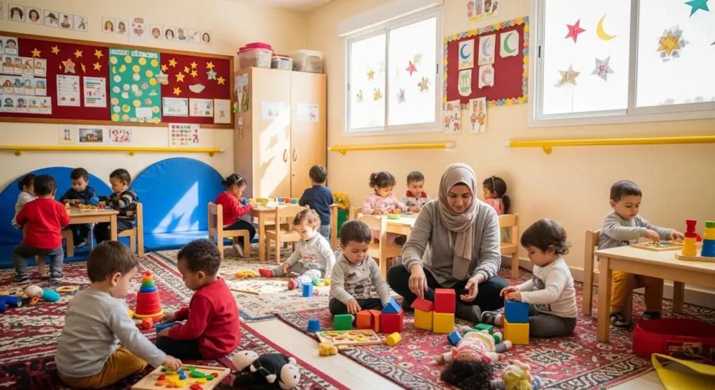 Intérieur crèche privée standard au Maroc - Qualité et tarif crèche Maroc